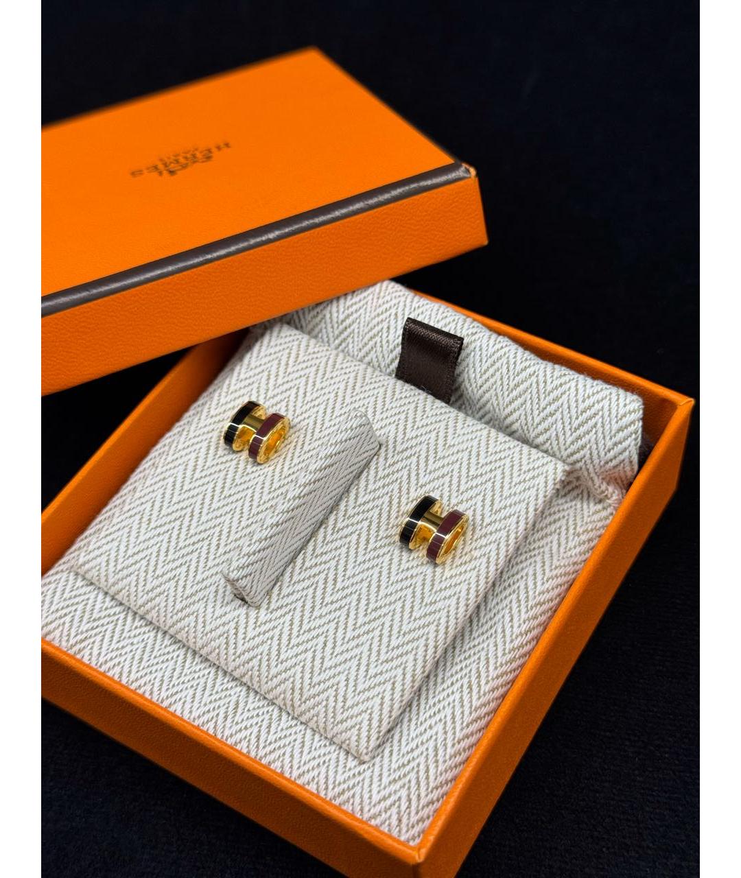 HERMES Золотые металлические серьги, фото 3