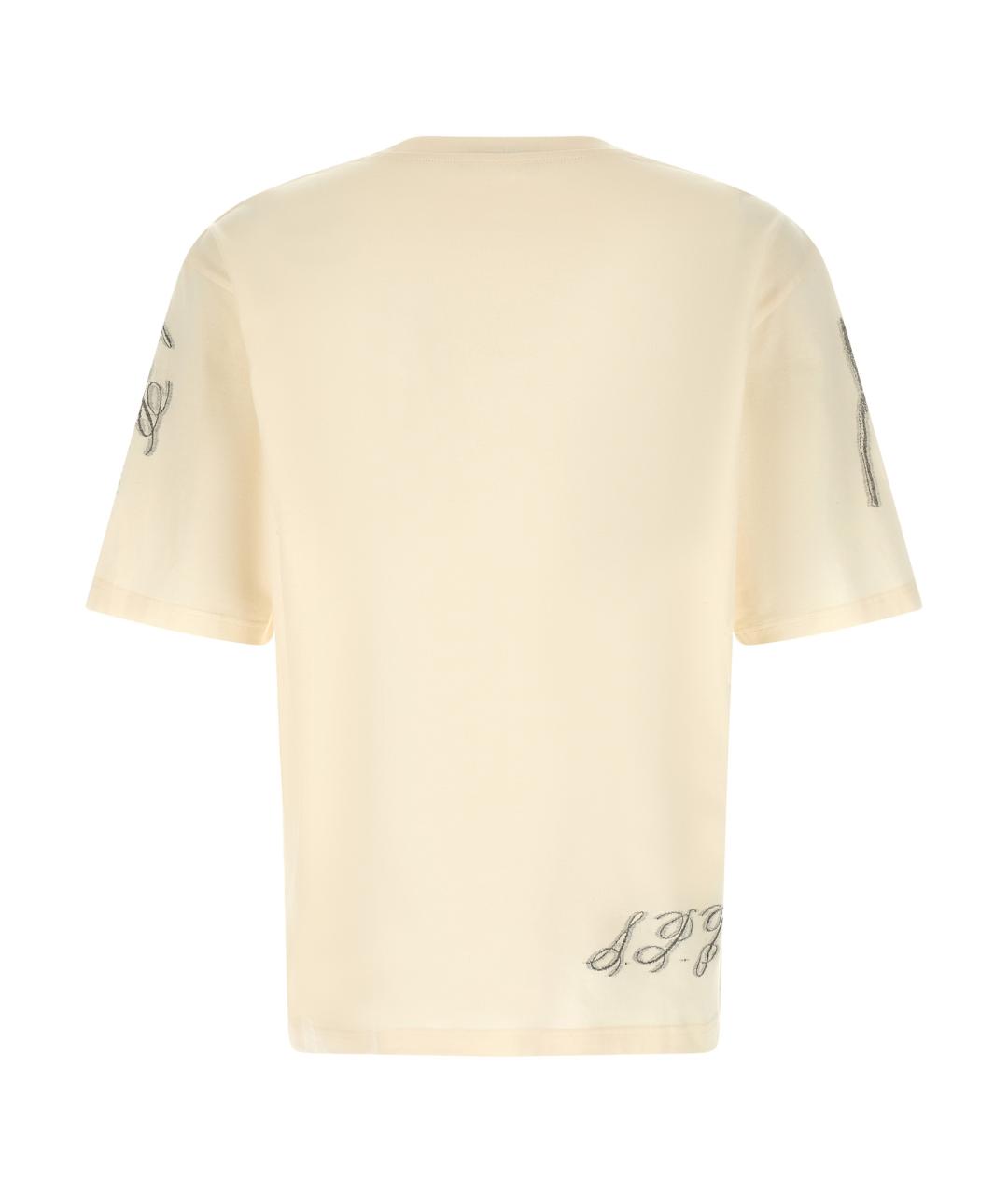 JACQUEMUS Бежевая хлопковая футболка, фото 2