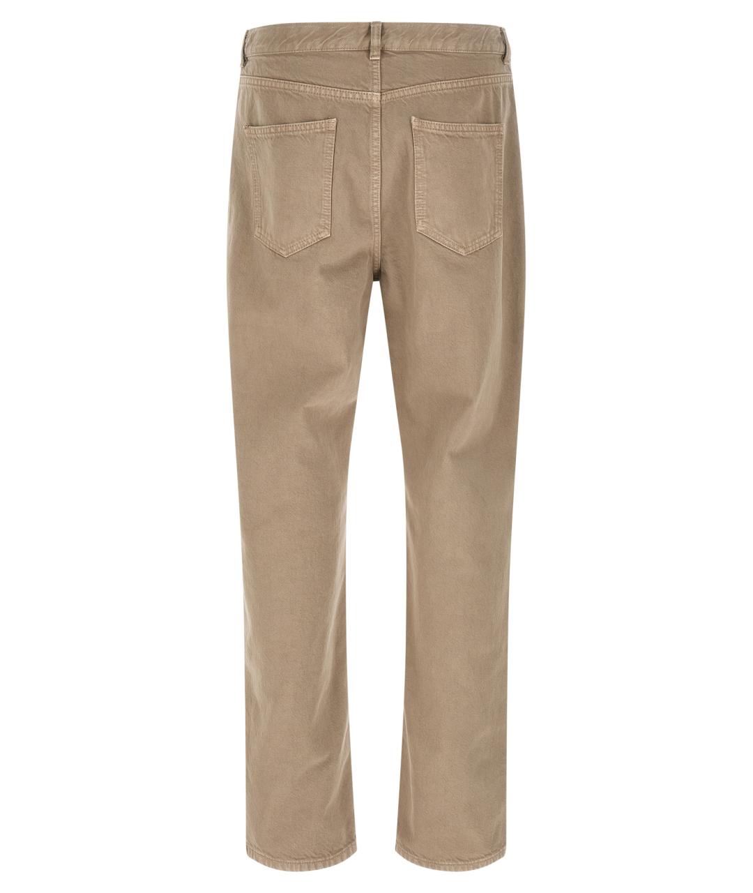 THE ROW Бежевые хлопковые прямые джинсы, фото 2