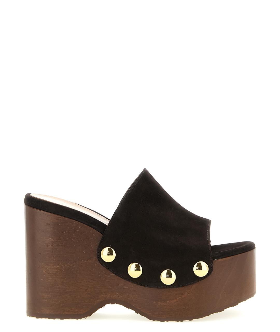 GIANVITO ROSSI Коричневые кожаные сабо, фото 1