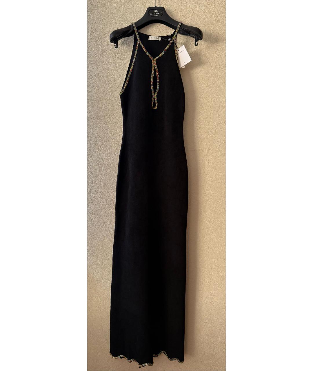 SANDRO Черное велюровое вечернее платье, фото 8
