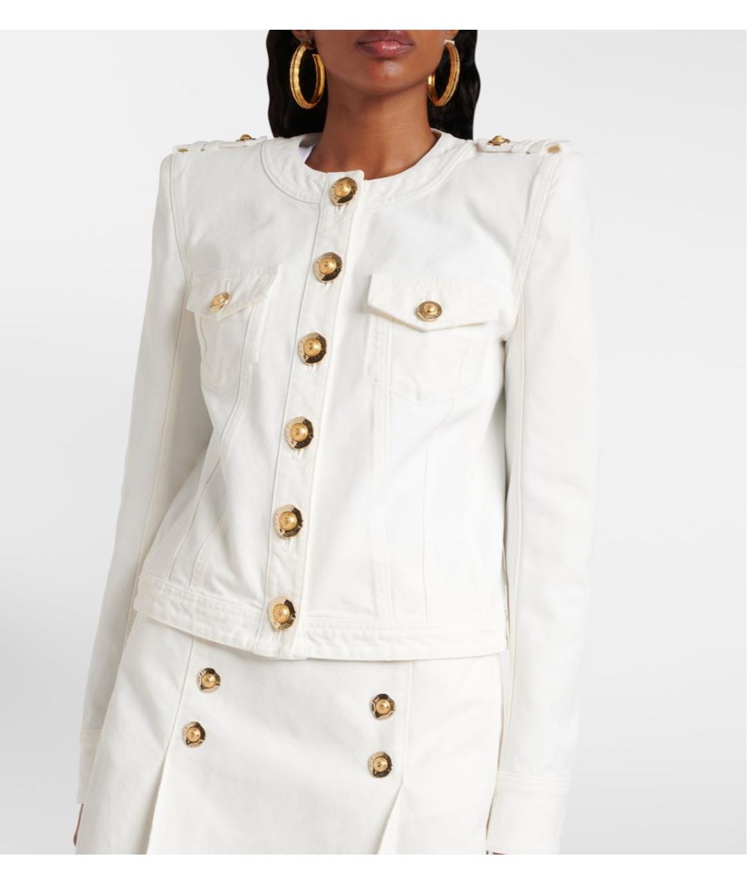 BALMAIN Белый хлопковый костюм с юбками, фото 3