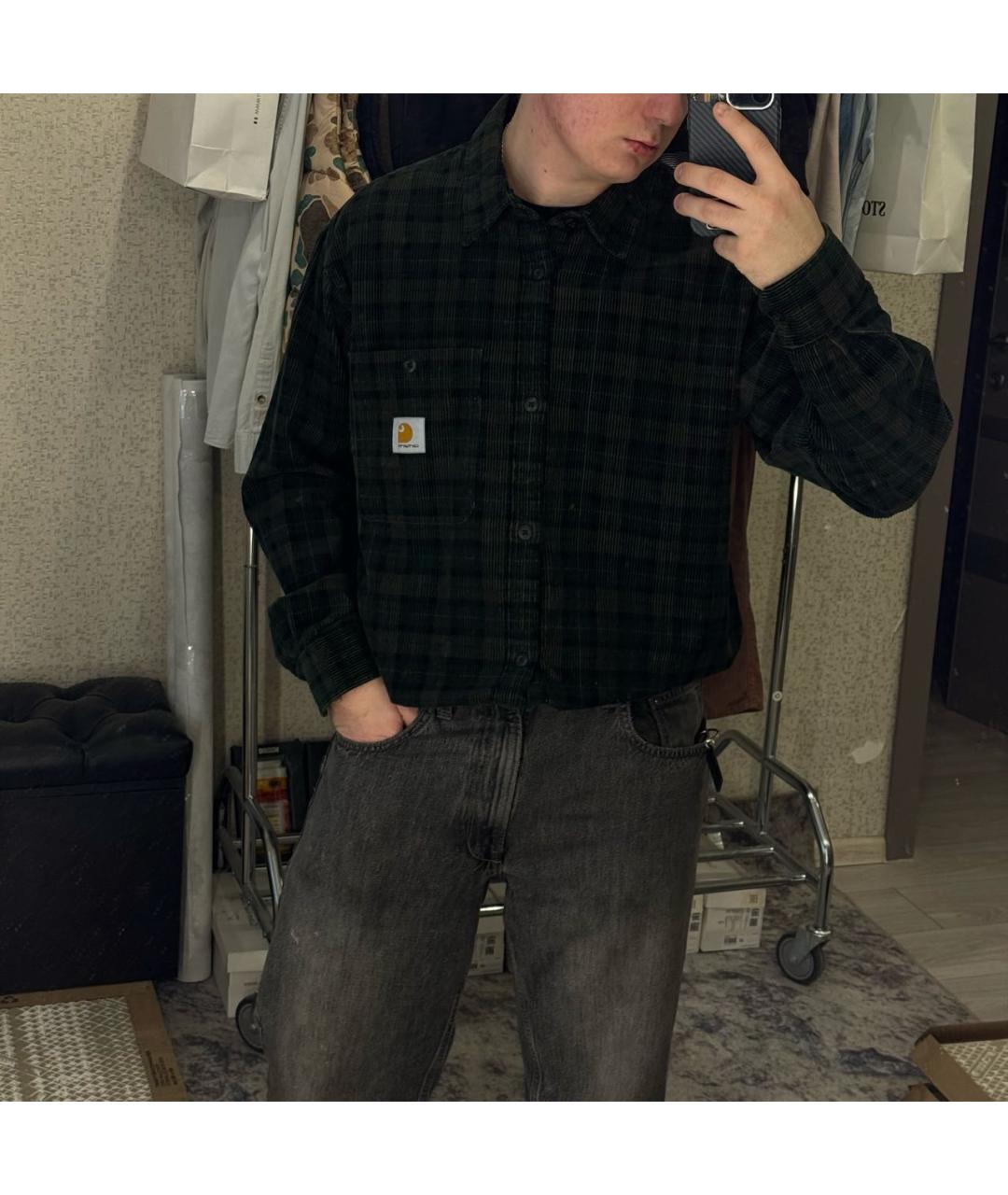 CARHARTT Зеленая хлопковая кэжуал рубашка, фото 7