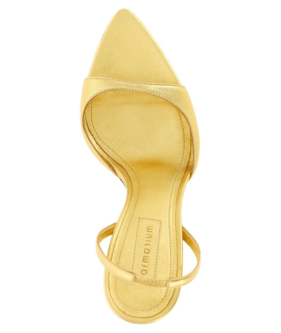 ARMARIUM Золотые кожаные босоножки, фото 4