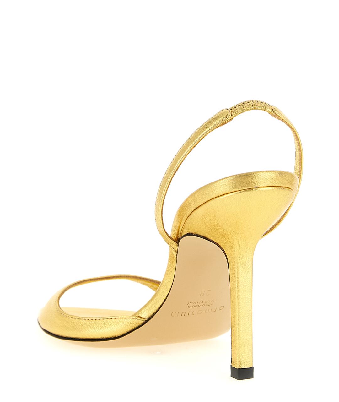 ARMARIUM Золотые кожаные босоножки, фото 3