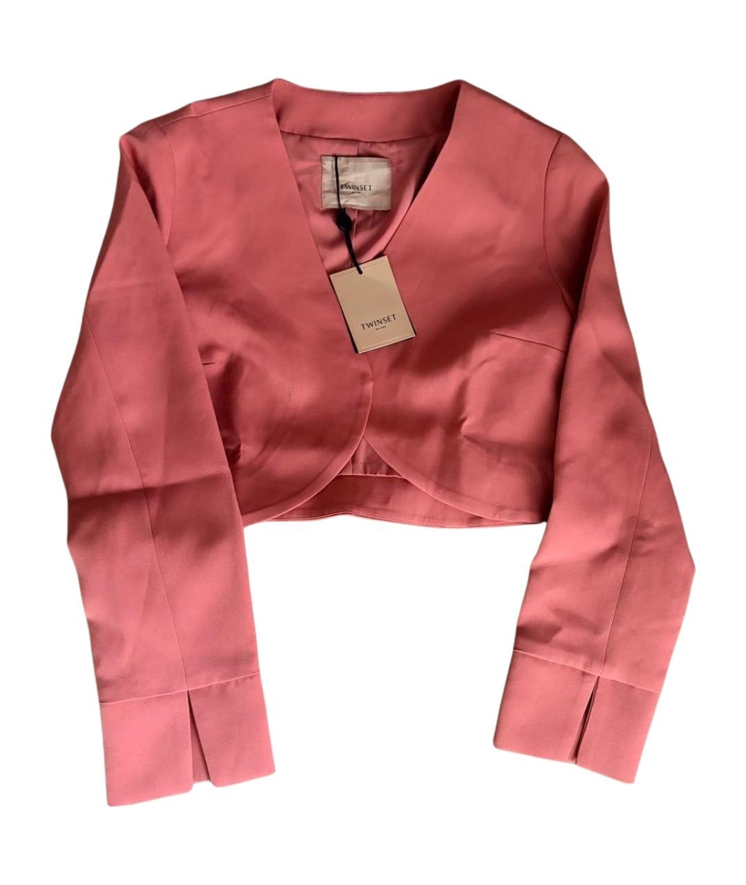 TWIN-SET Коралловый полиэстеровый жакет/пиджак, фото 1