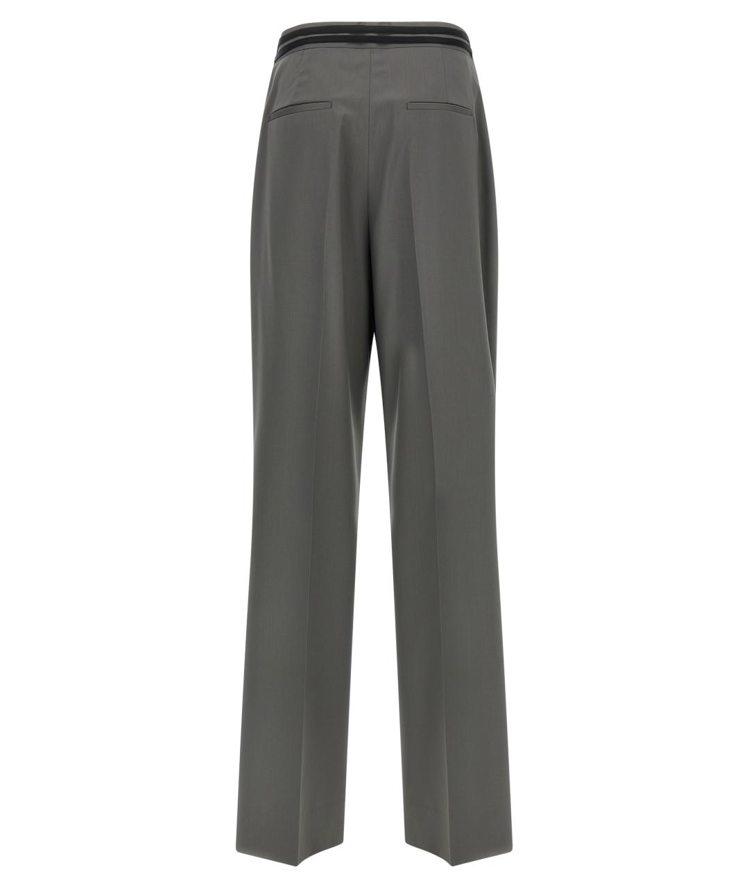 ARMARIUM Серые шерстяные прямые брюки, фото 2