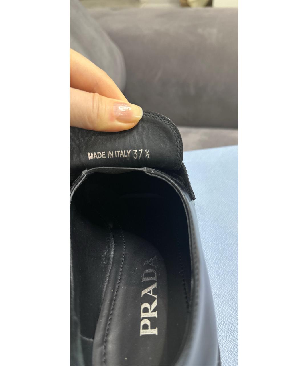 PRADA Черные кожаные лоферы, фото 6