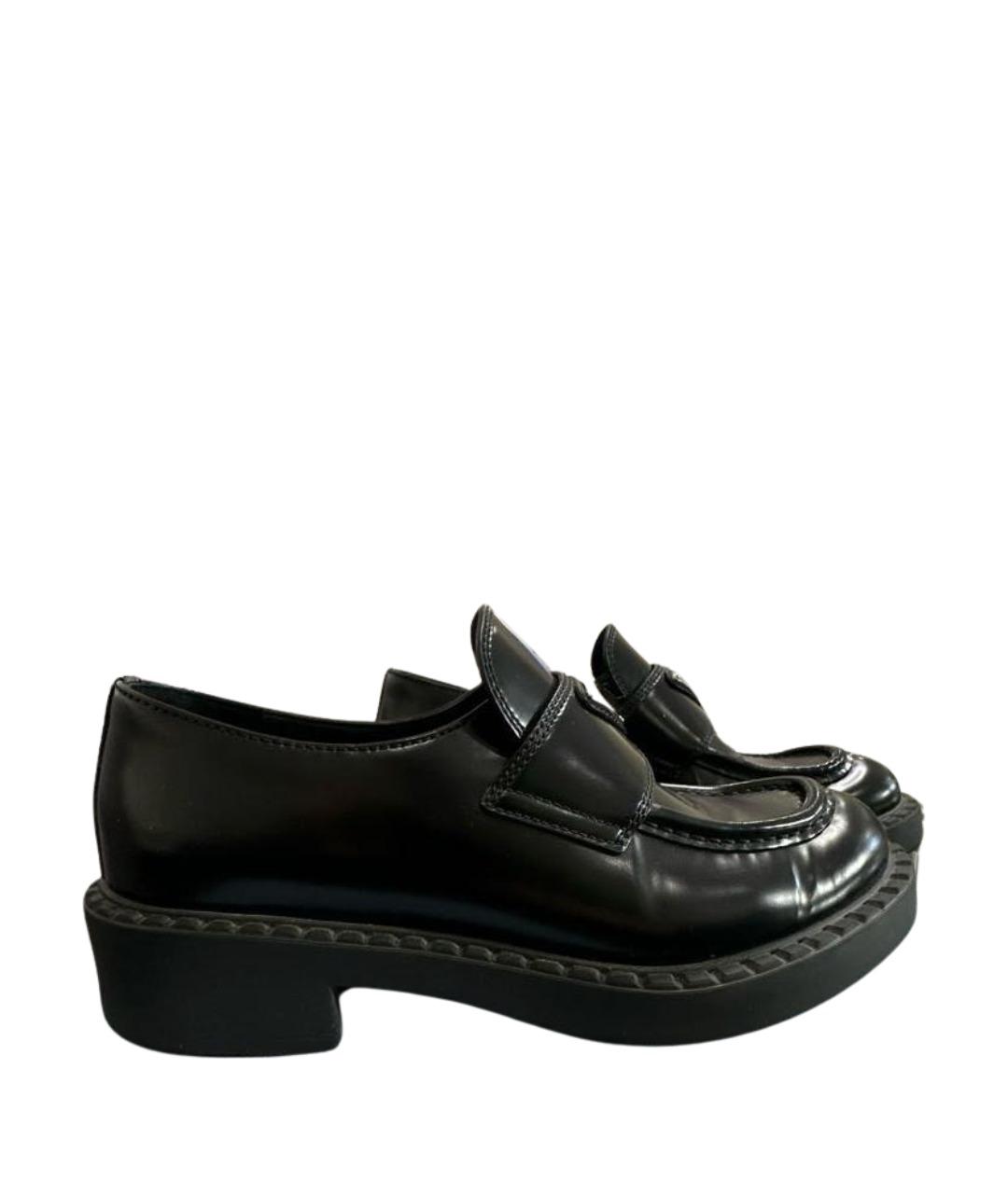 PRADA Черные кожаные лоферы, фото 1