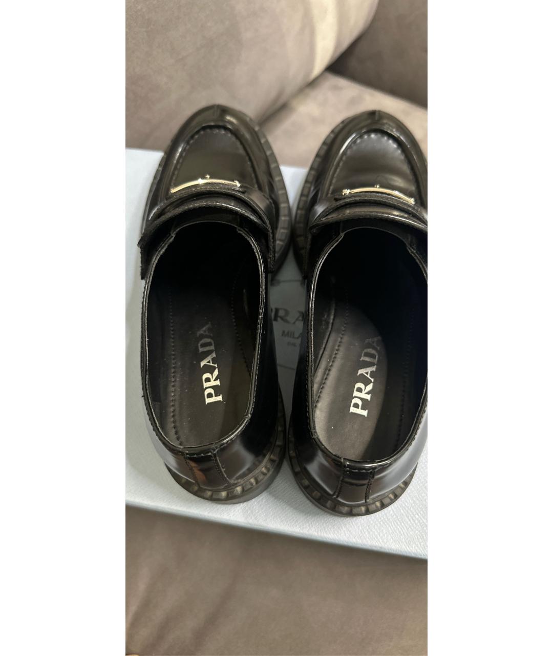 PRADA Черные кожаные лоферы, фото 4