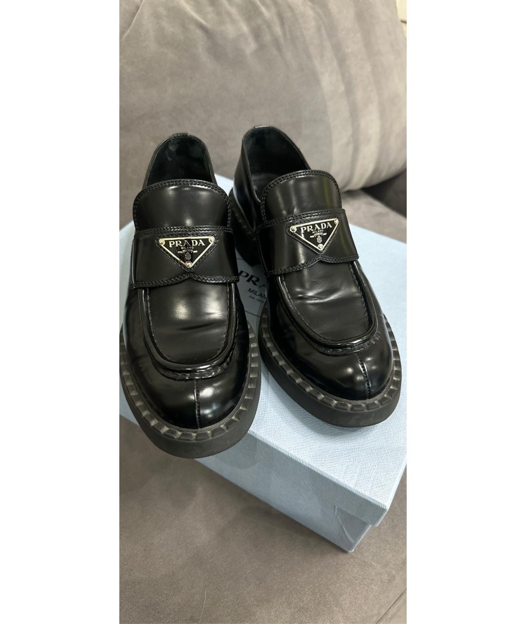 PRADA Черные кожаные лоферы, фото 2