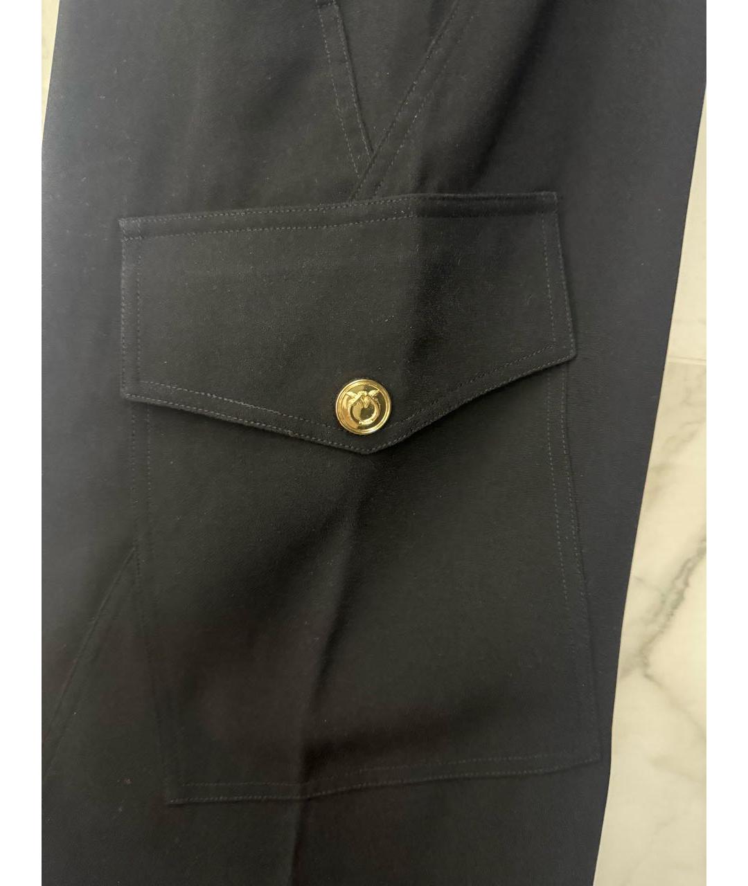 PINKO Черные полиэстеровые брюки широкие, фото 3