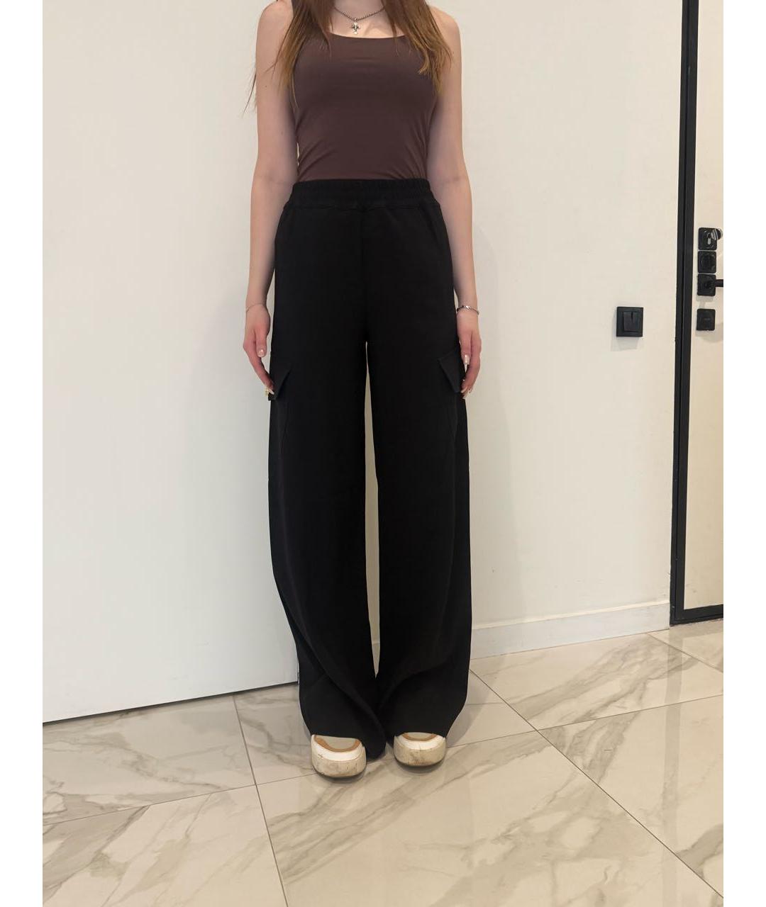 PINKO Черные полиэстеровые брюки широкие, фото 5