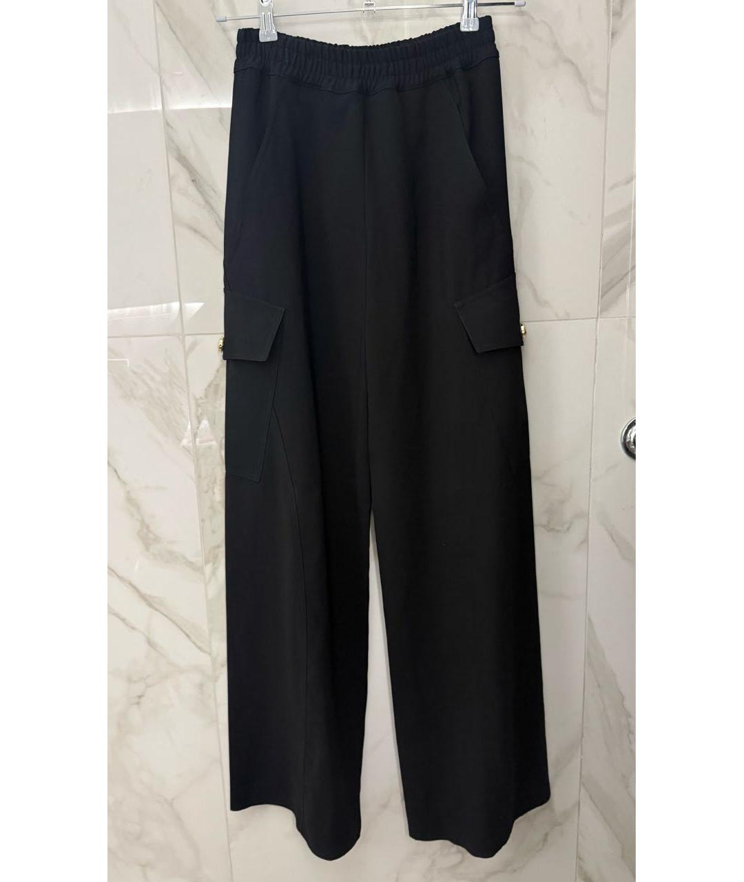 PINKO Черные полиэстеровые брюки широкие, фото 9