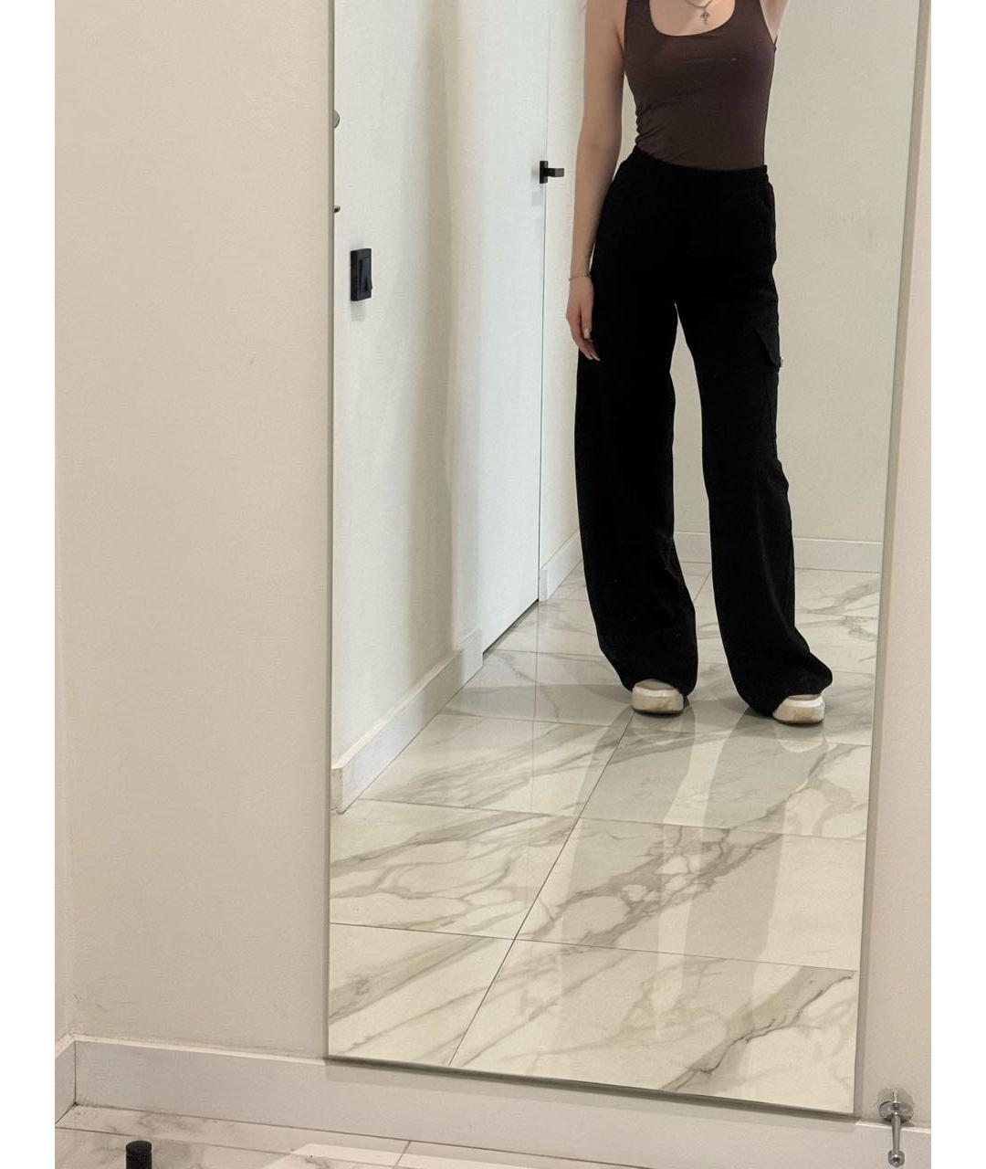 PINKO Черные полиэстеровые брюки широкие, фото 8