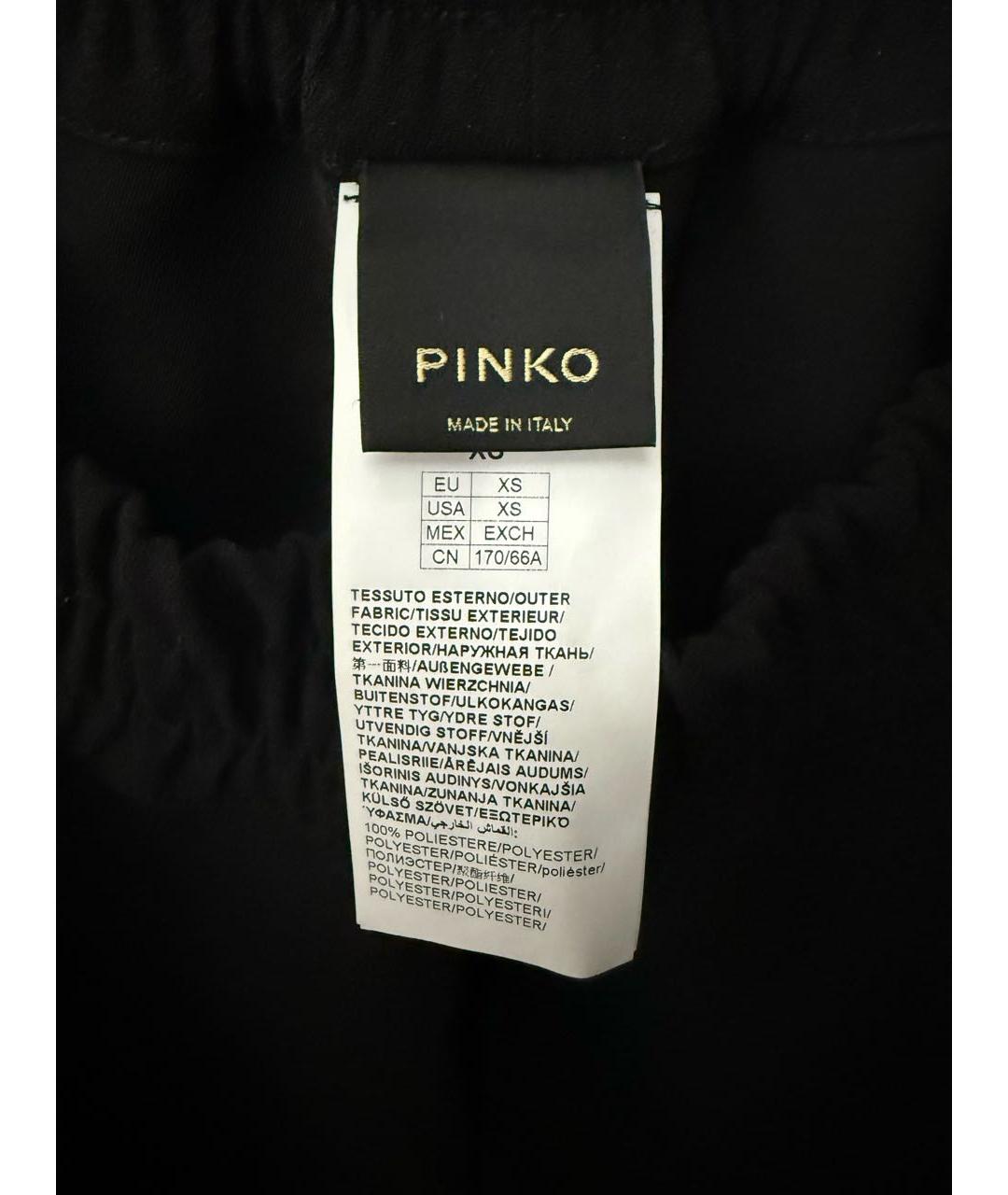 PINKO Черные полиэстеровые брюки широкие, фото 4