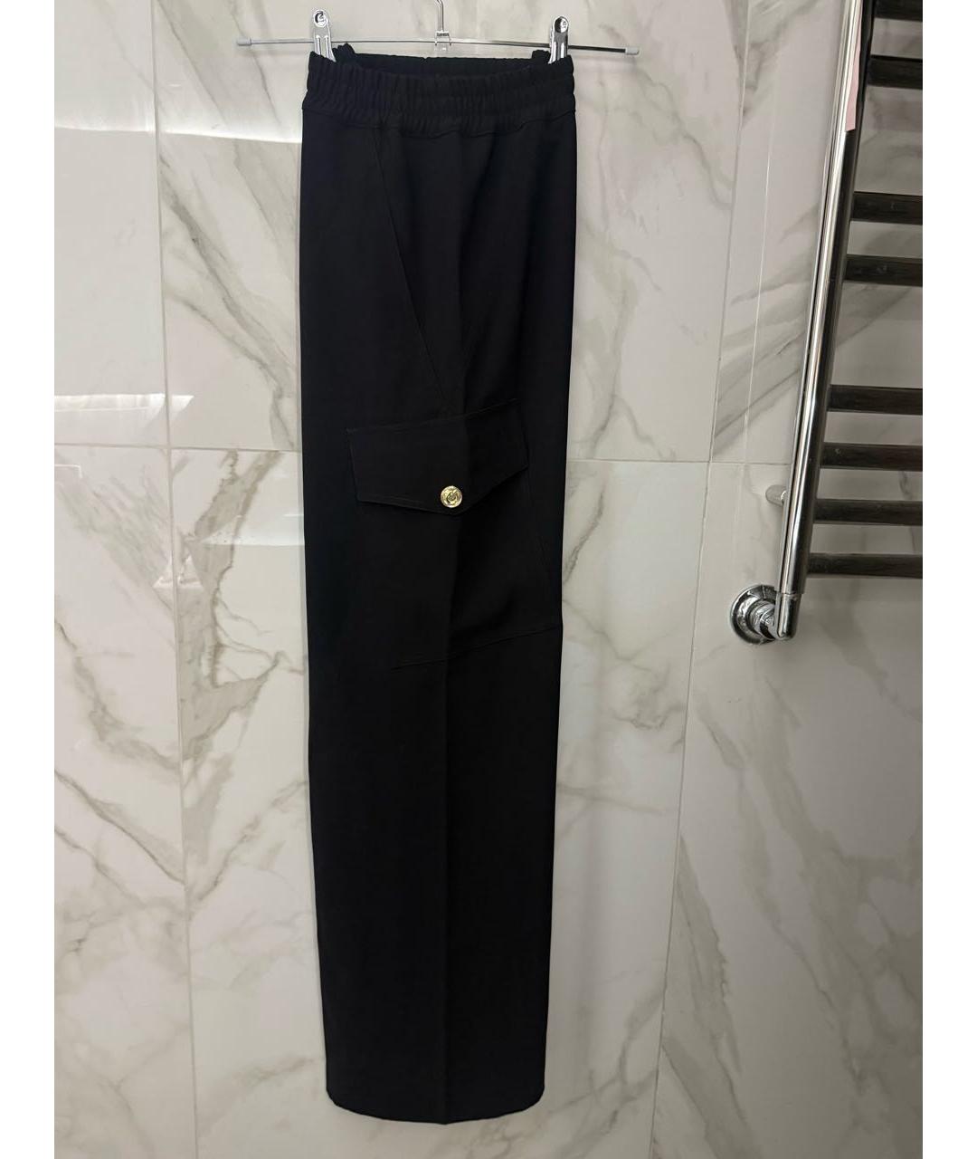 PINKO Черные полиэстеровые брюки широкие, фото 2