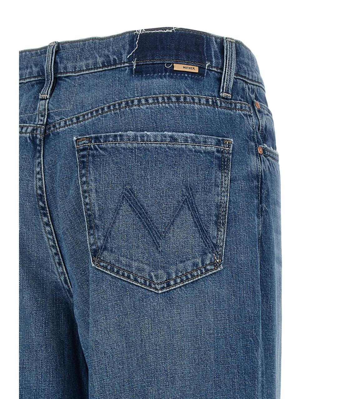 MOTHER Синие хлопковые прямые джинсы, фото 4