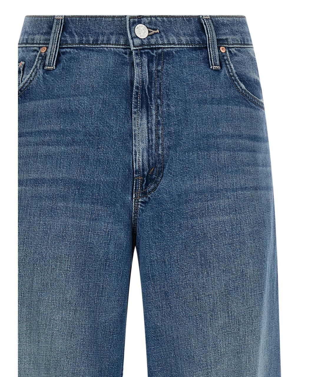 MOTHER Синие хлопковые прямые джинсы, фото 3