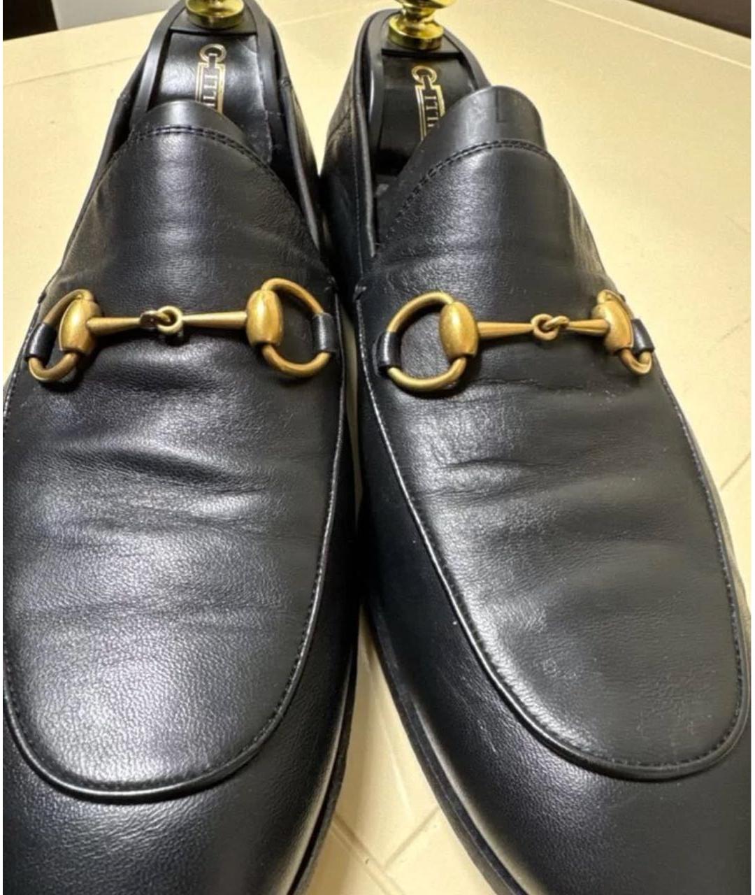 GUCCI Черные кожаные лоферы, фото 4