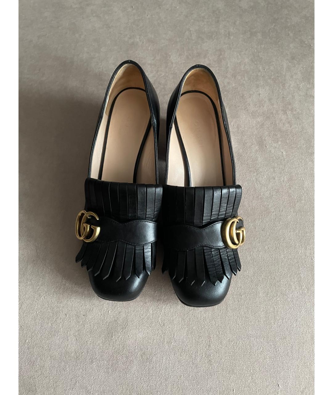 GUCCI Черные кожаные туфли, фото 2