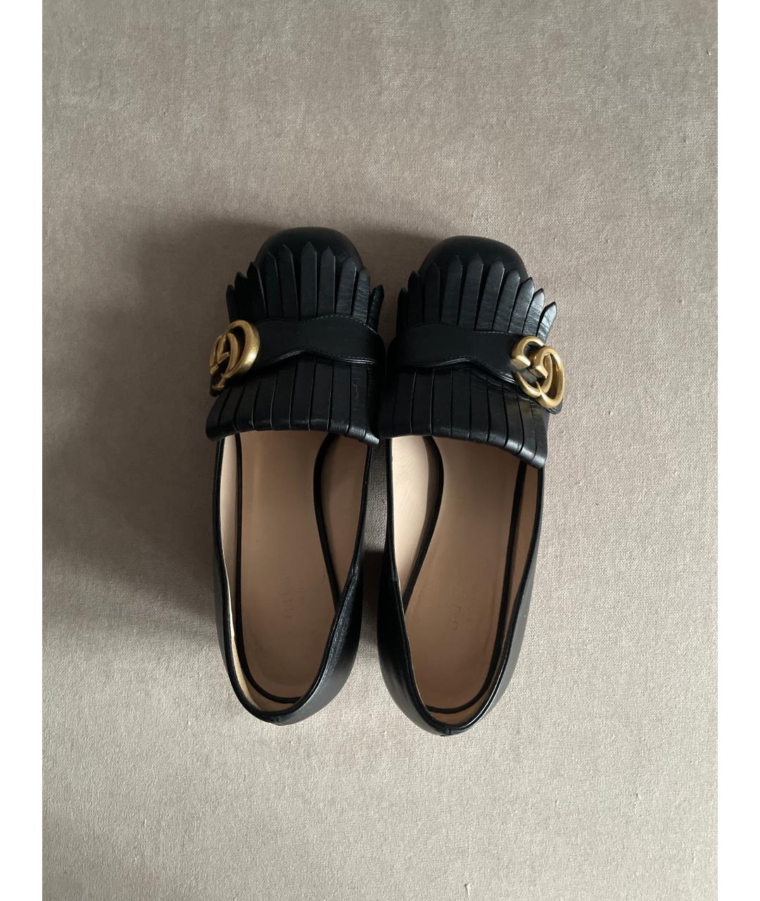 GUCCI Черные кожаные туфли, фото 3