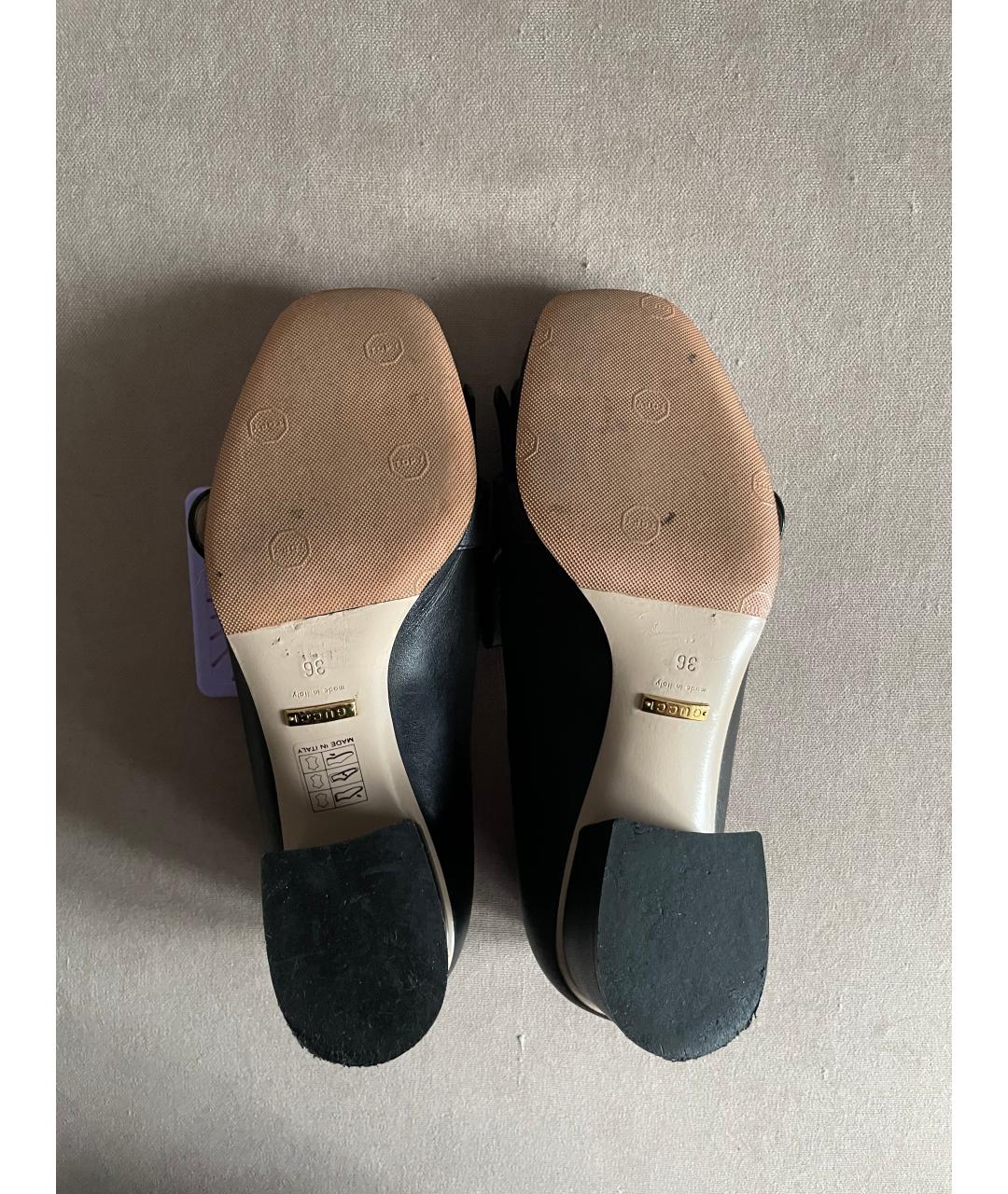 GUCCI Черные кожаные туфли, фото 5