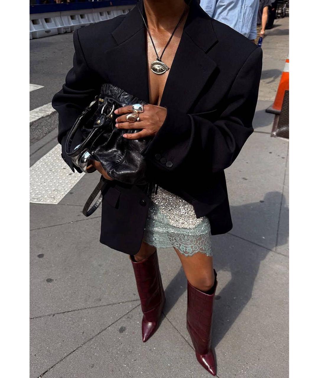 CALVIN KLEIN Черный шерстяной жакет/пиджак, фото 6