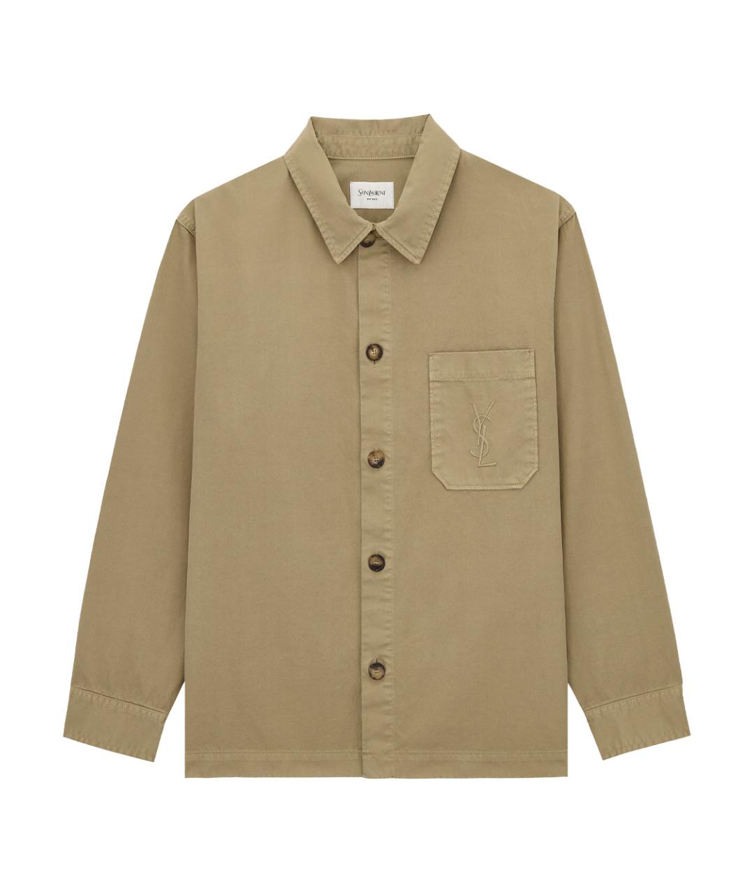 SAINT LAURENT Бежевая хлопковая куртка, фото 1
