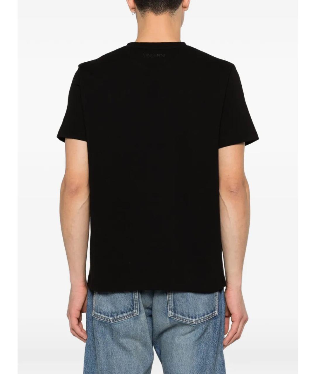 SAINT LAURENT Черная хлопковая футболка, фото 3