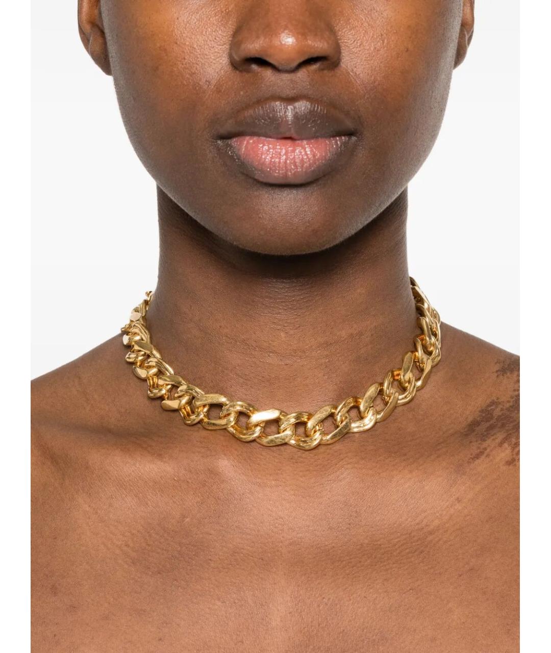 SAINT LAURENT Золотой металлический чокер, фото 2