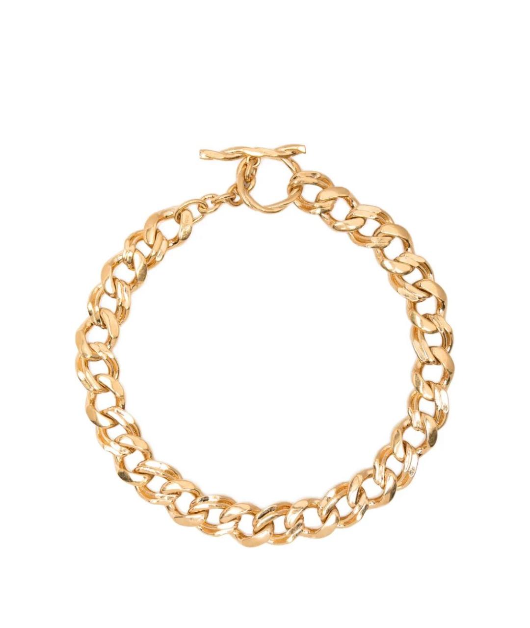 SAINT LAURENT Золотой металлический чокер, фото 1