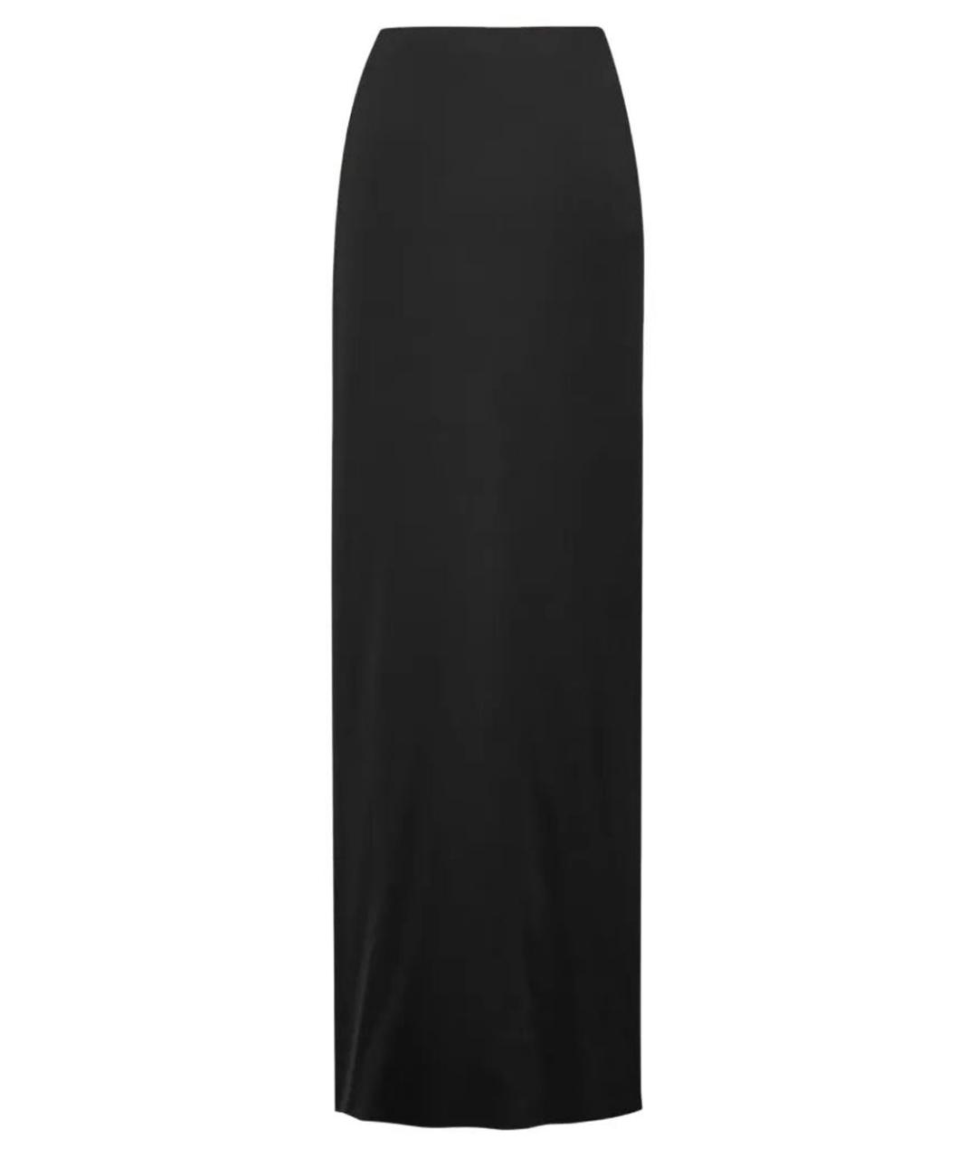SAINT LAURENT Черная шелковая юбка макси, фото 2