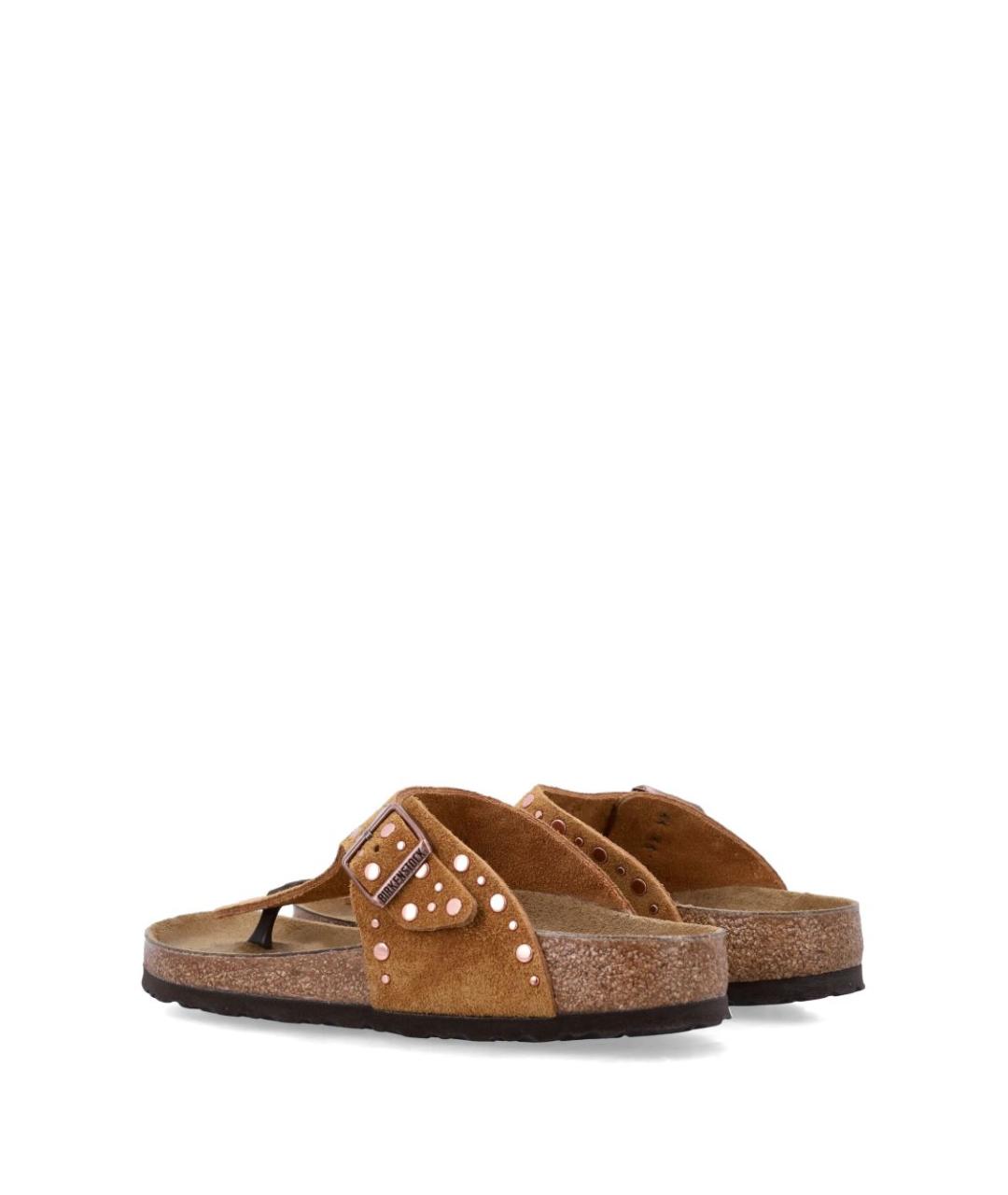 BIRKENSTOCK Коричневые кожаные босоножки, фото 3