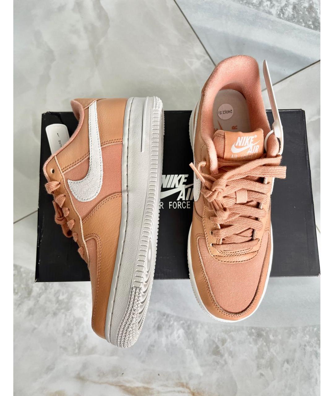 NIKE Бежевые кожаные кеды, фото 4