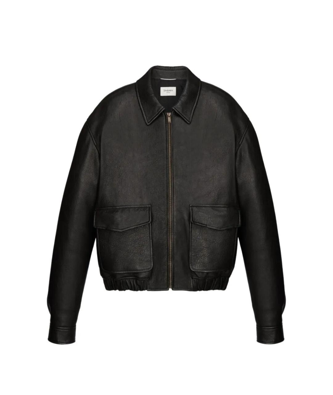 SAINT LAURENT Черная кожаная куртка, фото 1