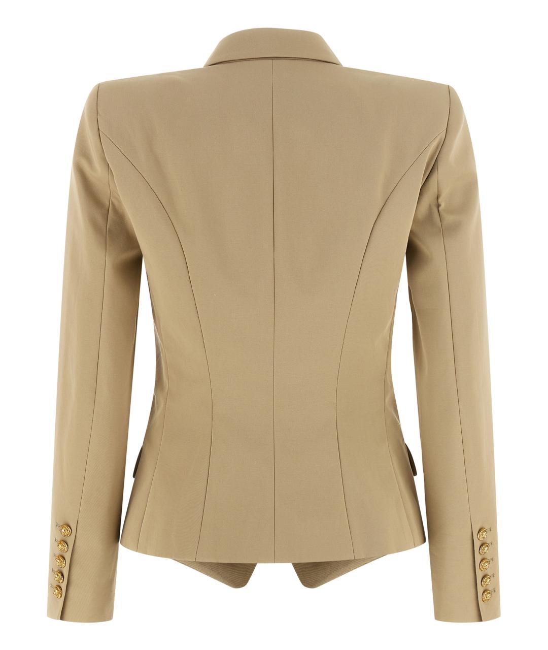 BALMAIN Бежевый хлопковый жакет/пиджак, фото 2