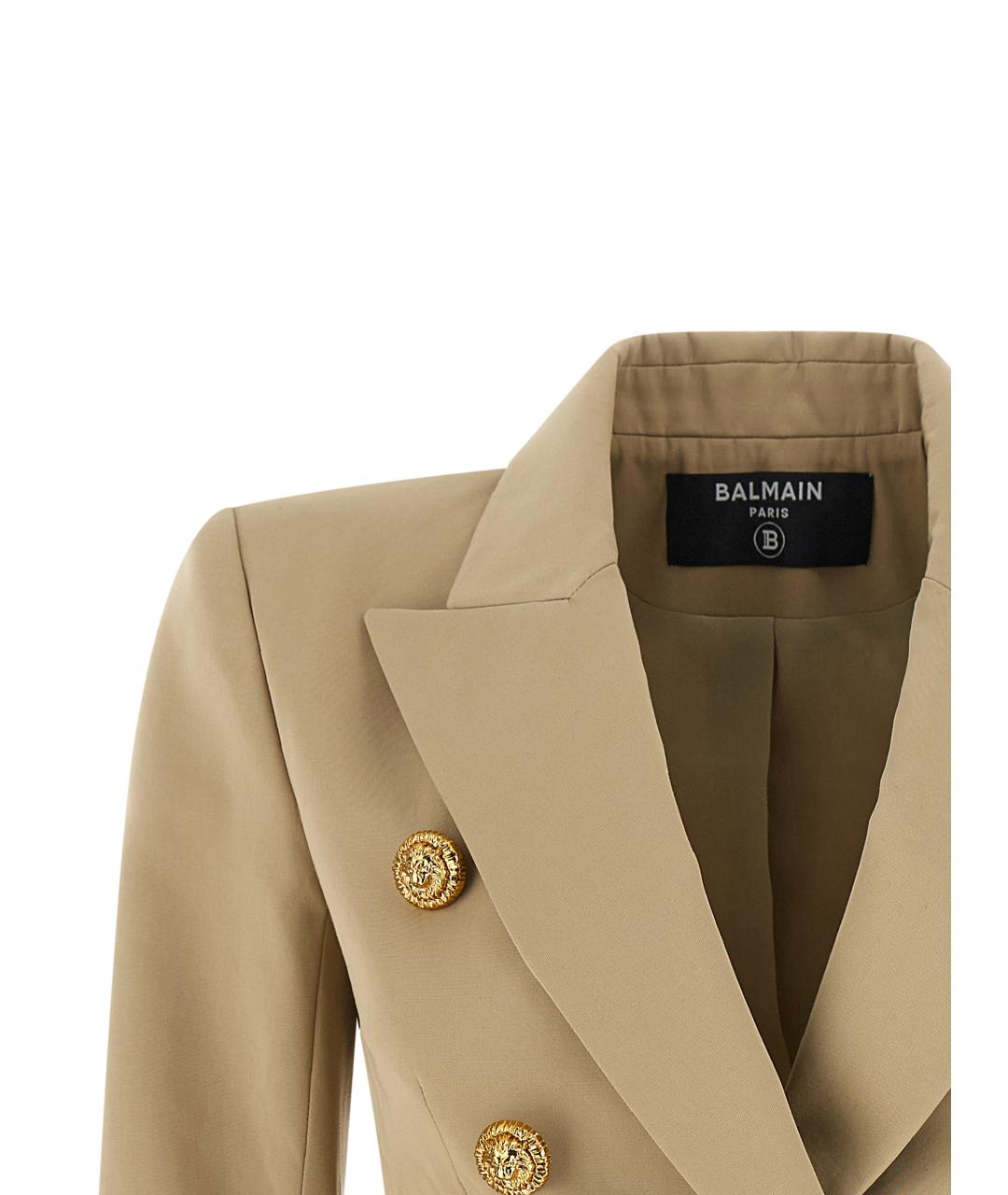 BALMAIN Бежевый хлопковый жакет/пиджак, фото 3