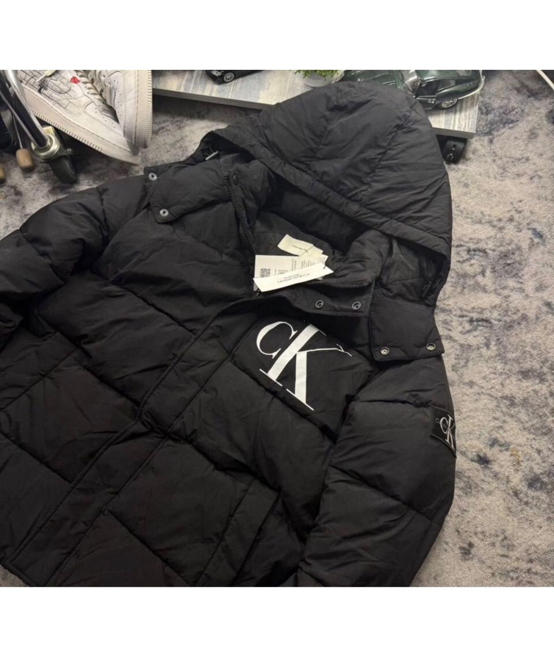 CALVIN KLEIN Черный полиэстеровый пуховик, фото 3