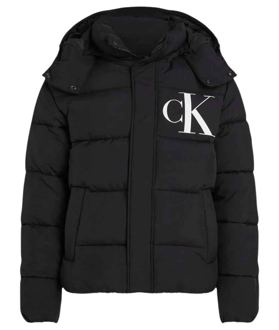 CALVIN KLEIN Черный полиэстеровый пуховик, фото 1