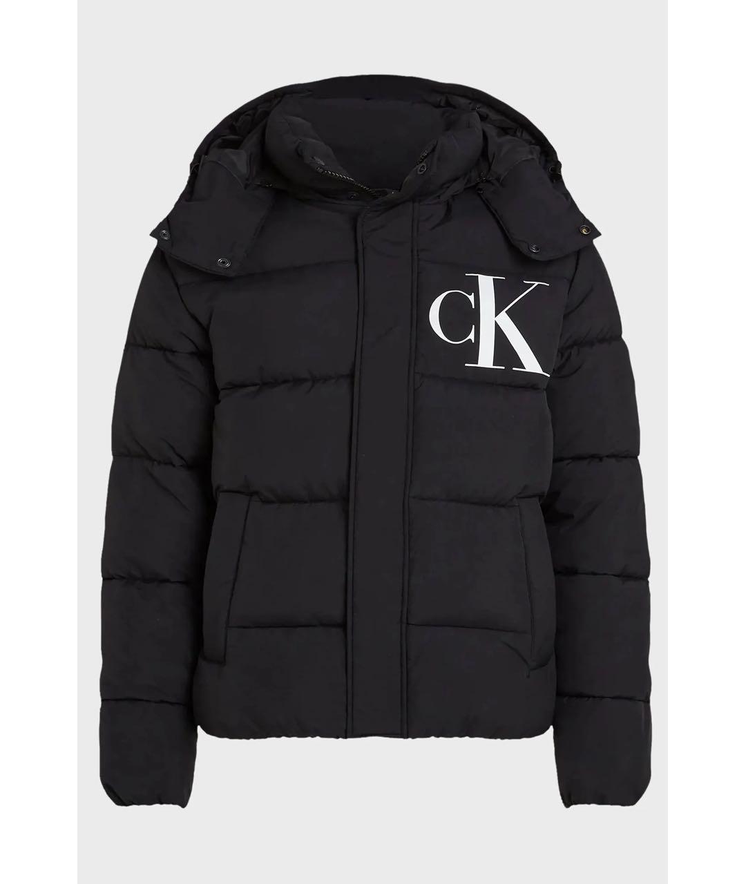 CALVIN KLEIN Черный полиэстеровый пуховик, фото 8