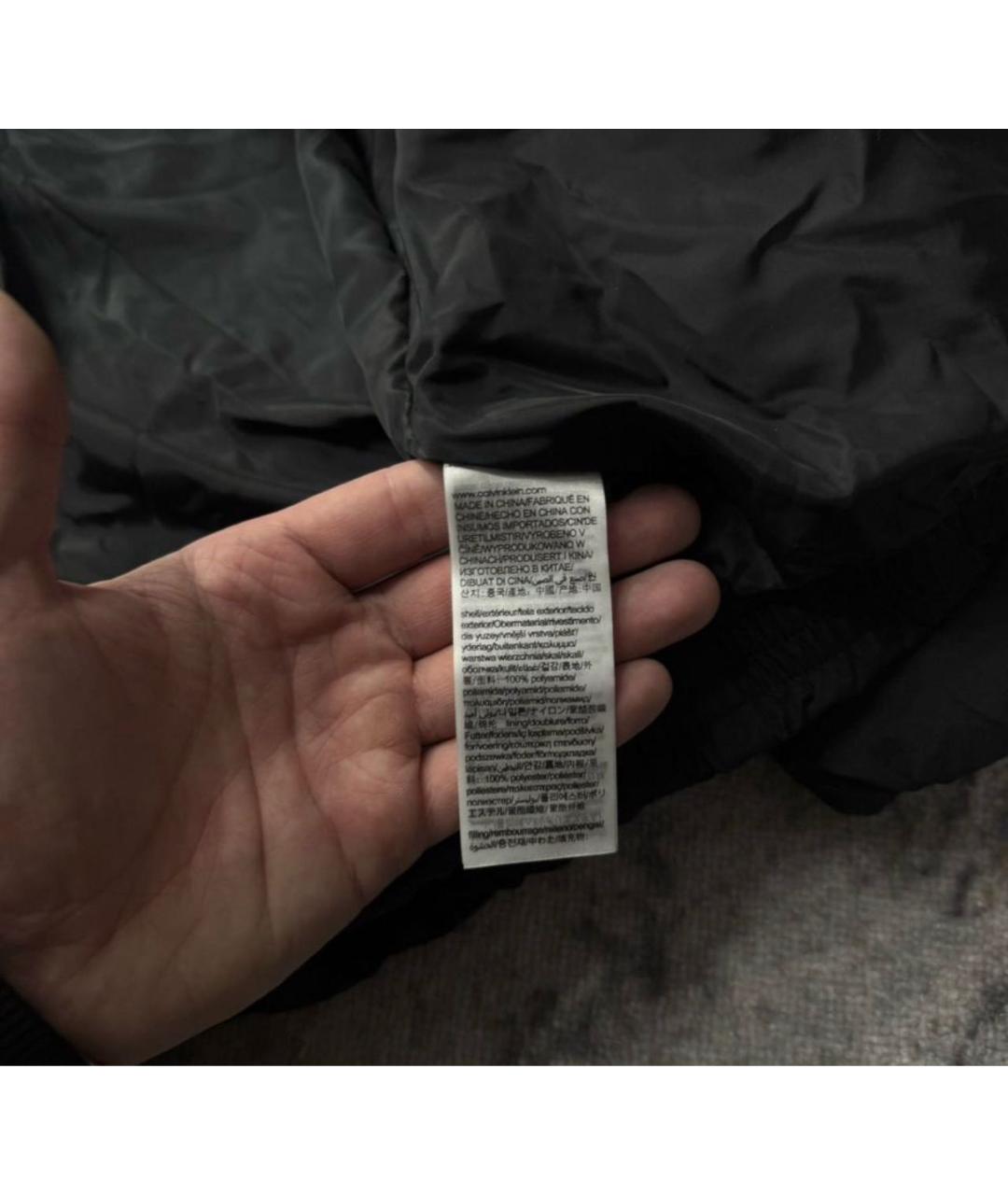 CALVIN KLEIN Черный полиэстеровый пуховик, фото 6
