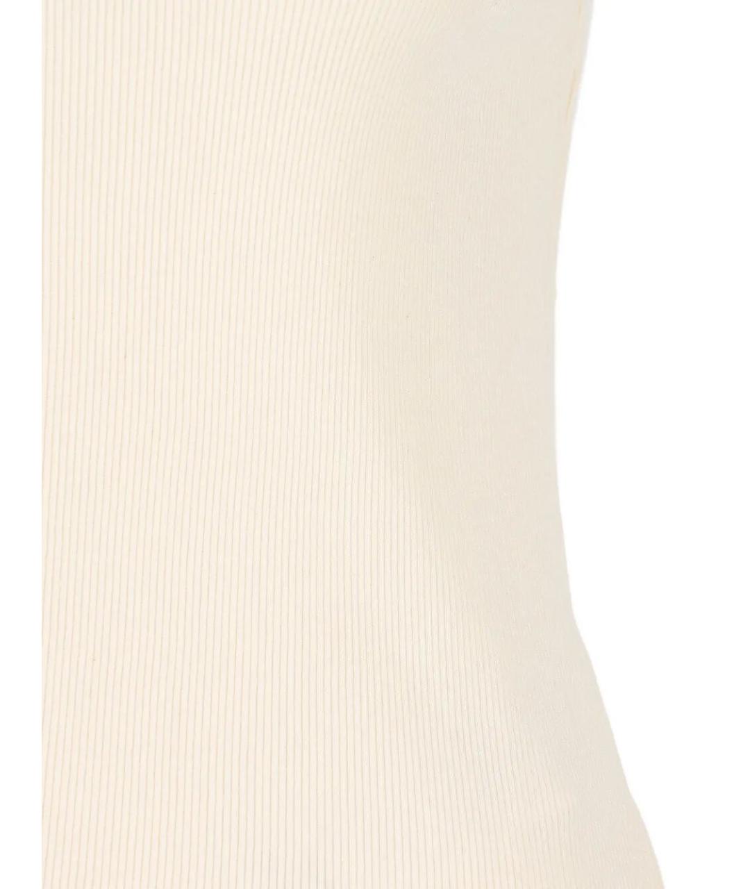 SAINT LAURENT Бежевая хлопковая майка, фото 4