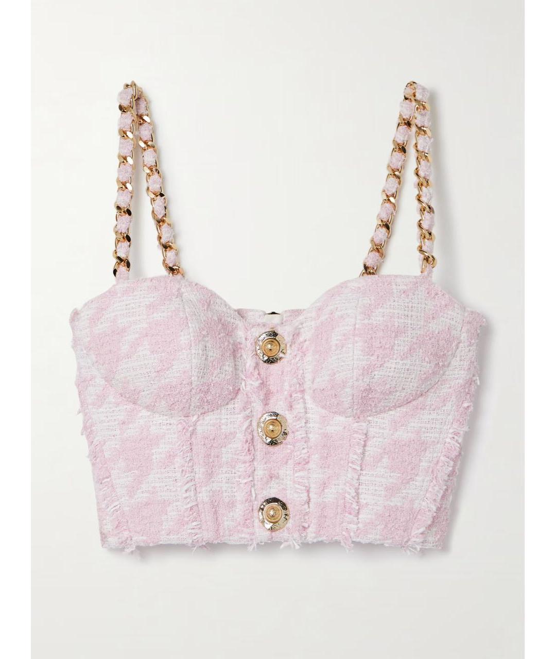 BALMAIN Розовый твидовый костюм с юбками, фото 8