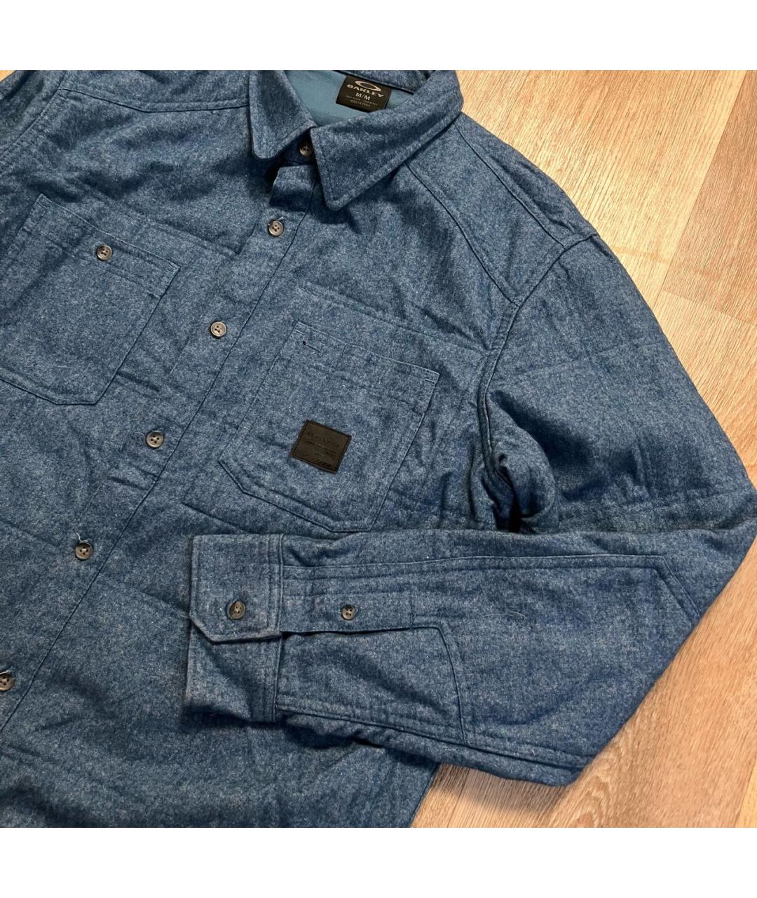 OAKLEY Синяя шелковая кэжуал рубашка, фото 4