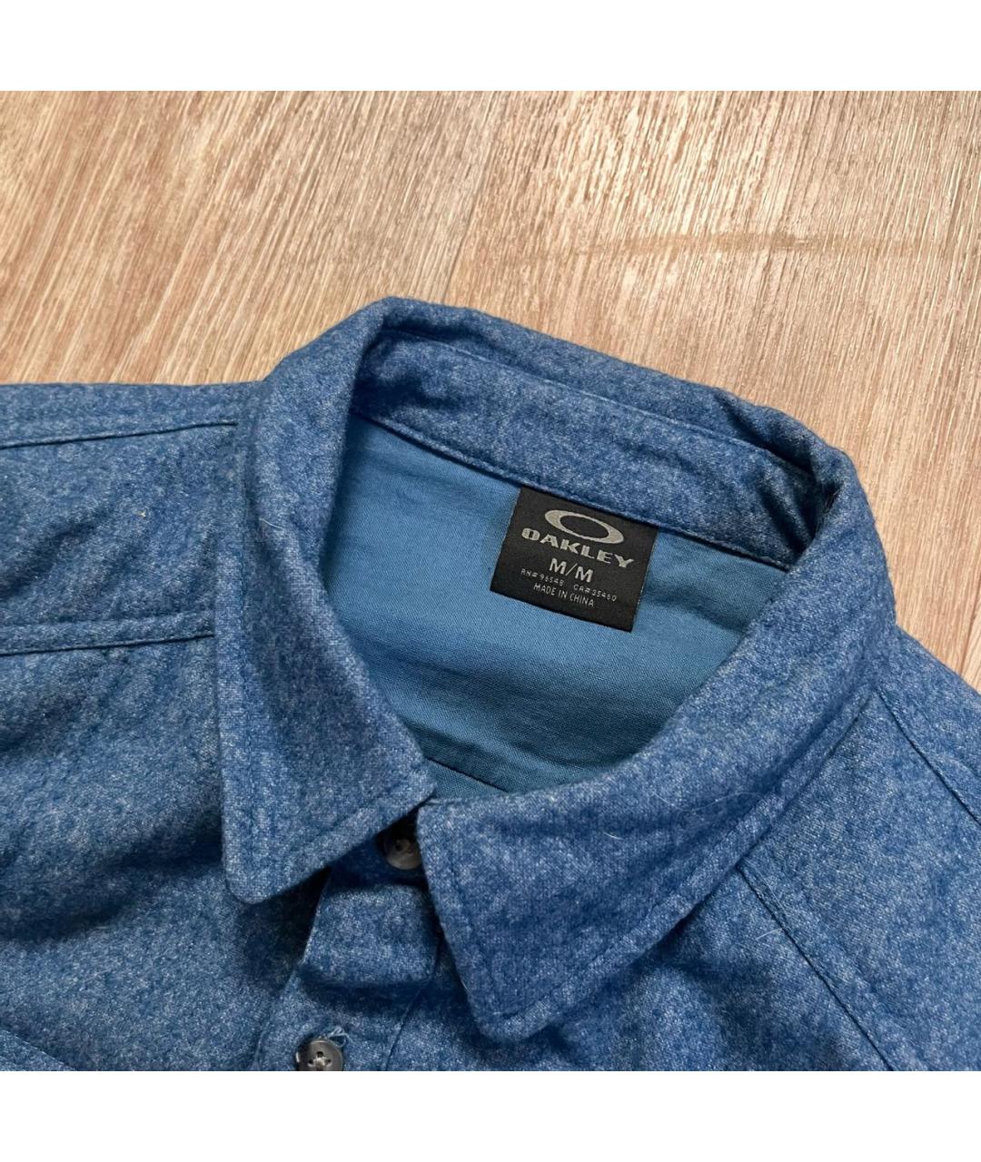 OAKLEY Синяя шелковая кэжуал рубашка, фото 2