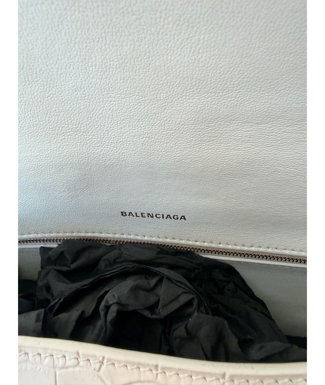 BALENCIAGA Белая кожаная сумка через плечо, фото 4