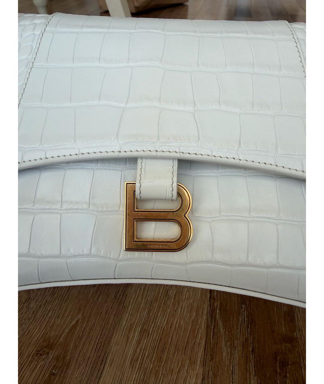 BALENCIAGA Белая кожаная сумка через плечо, фото 2