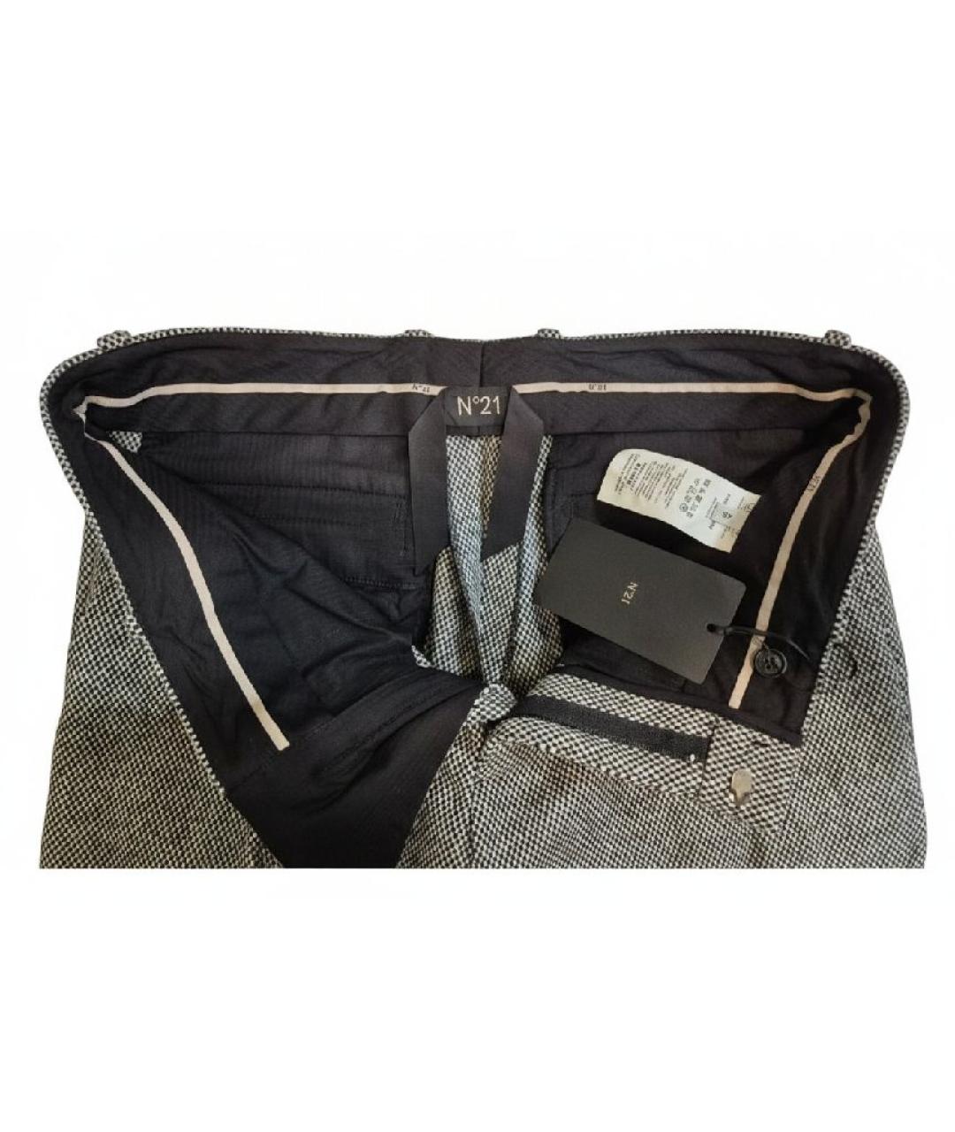 NO. 21 Серые шерстяные брюки чинос, фото 3