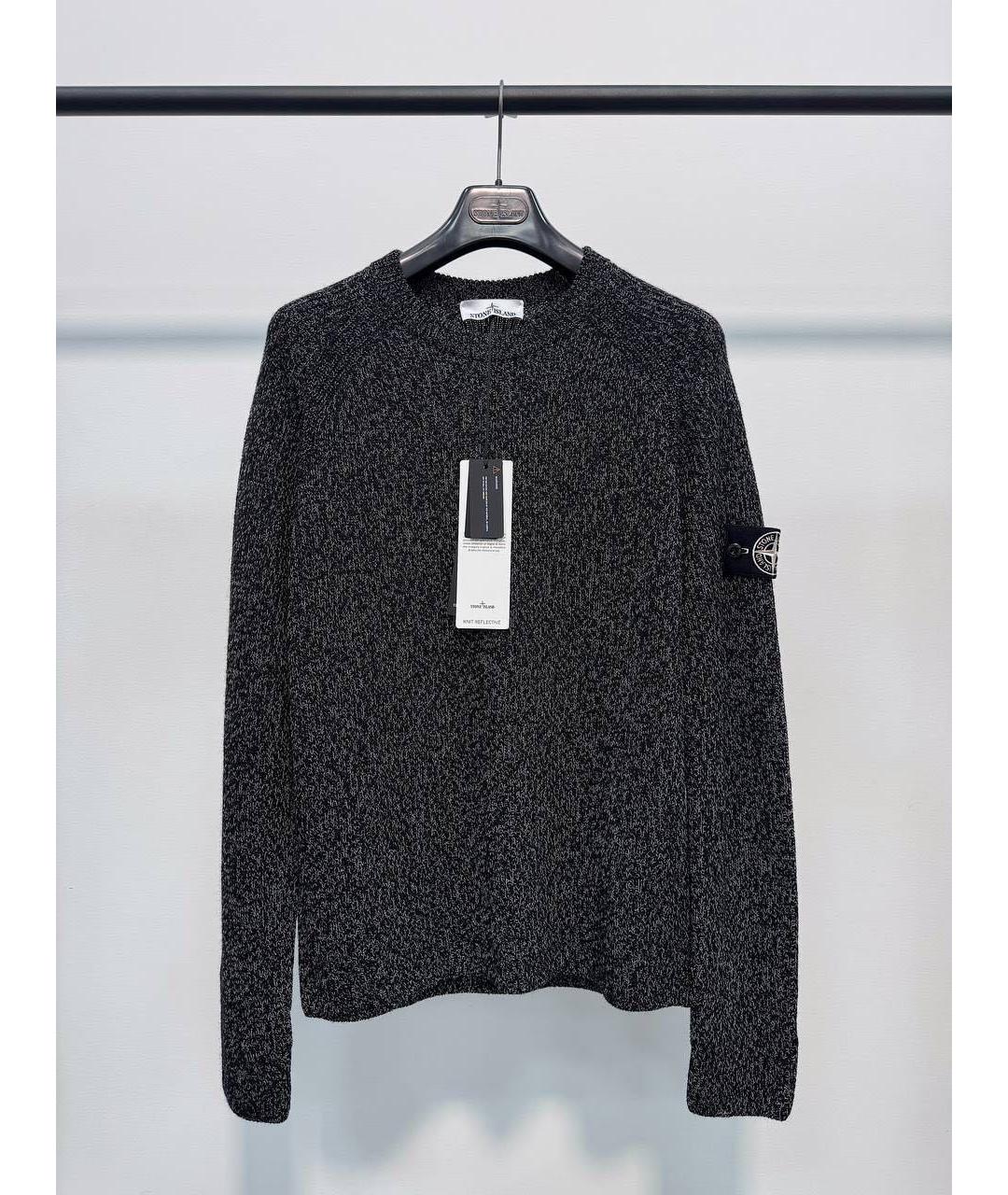 STONE ISLAND Черный шерстяной джемпер / свитер, фото 2